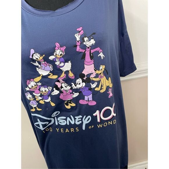 Disney 100 Mickey and Friends Blue Sleepwear Shirt/ Gown Size X-Large - Picture 2 of 11